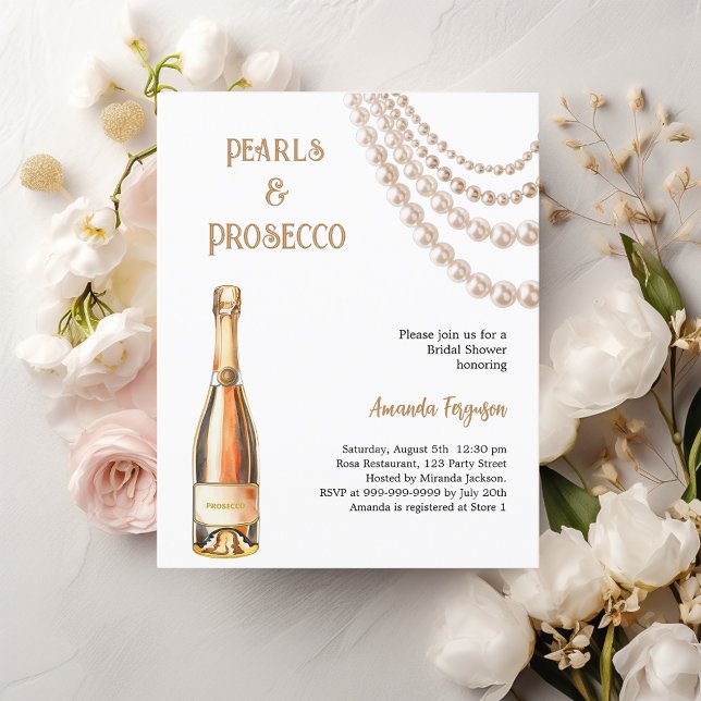 Pearls Prosecco elegante Bridal Dusche Einladung (Von Creator hochgeladen)