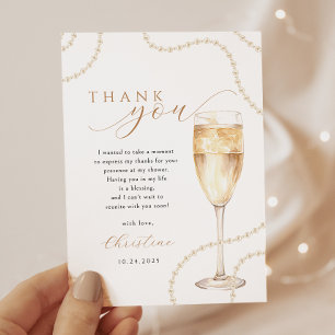 Pearls & Prosecco Gold Brautparty Vielen Dank Dankeskarte