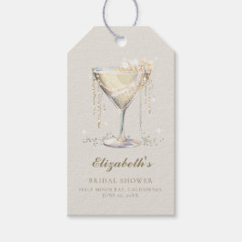 Pearls Prosecco Ivory Gold Cocktails Brautparty Geschenkanhänger