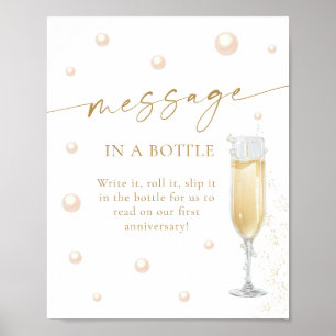 Pearls Prosecco Junggesellinnenabschied Nachricht  Poster