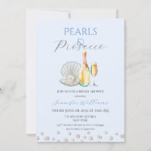 Pearls Prosecco Pearlcore Blaues Brautparty