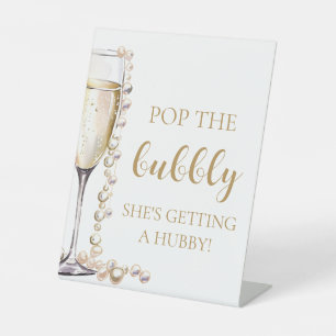 Pearls Prosecco Pop The Bubbly She's Getting Hubby Sockelschild