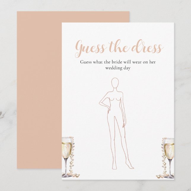Pearls Prosecco rät das Dress Brautparty Game Einladung (Vorne/Hinten)