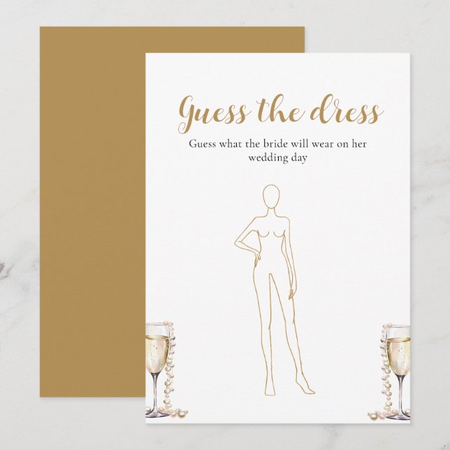 Pearls Prosecco rät das Dress Brautparty Game Einladung (Vorne/Hinten)