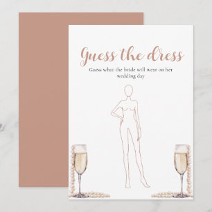 Pearls Prosecco rät das Dress Brautparty Game Einladung