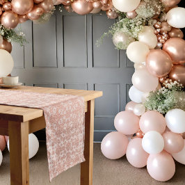 Pearls & Prosecco Rose Gold Lace Brautparty Mittelgroßer Tischläufer