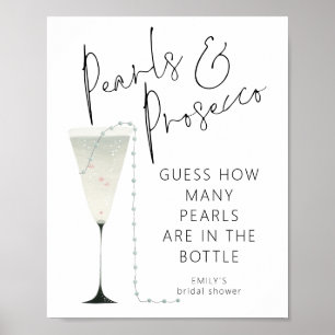 Pearls Prosecco schätzt, wie viele Brautparty-Spie Poster