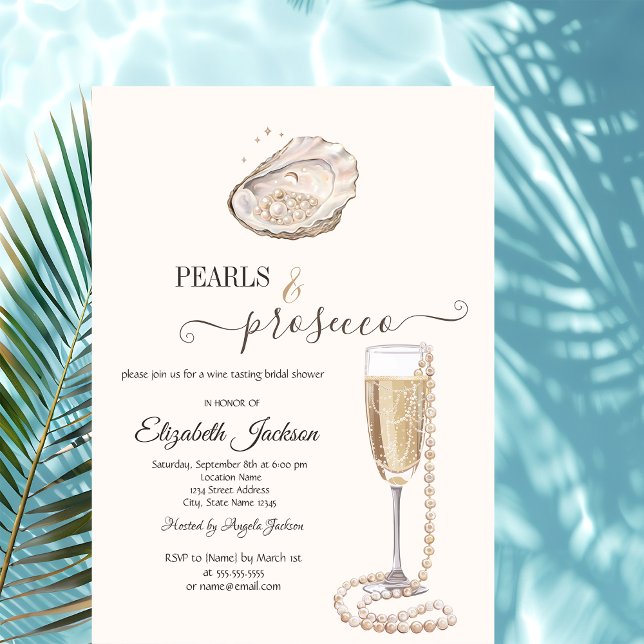  Pearls & Prosecco Seashell Cream Einladung (Von Creator hochgeladen)