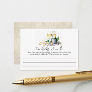 Pearls & Prosecco "Two Truths & a Lie" Bridal Game Begleitkarte
