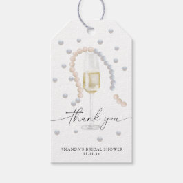Pearls & Prosecco - vielen Dank Brautparty Geschenkanhänger