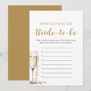 Pearls & Prosecco Wie alt war die zukünftige Braut Einladung