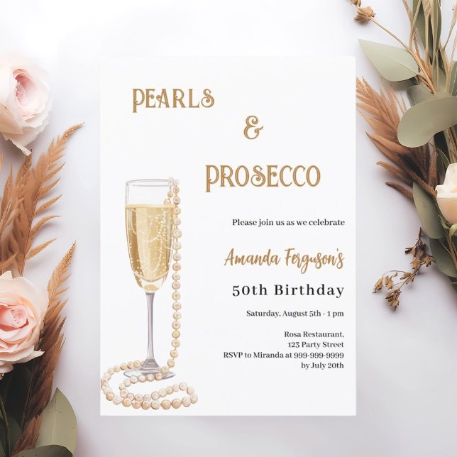 Pearls Prosecco zum Geburtstag Einladung (Von Creator hochgeladen)