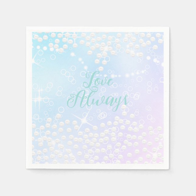 Pearls Shine Blue Pink Serviette (Vorderseite)