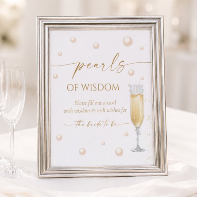 Pearls und Prosecco Brautparty Advice Poster (Von Creator hochgeladen)