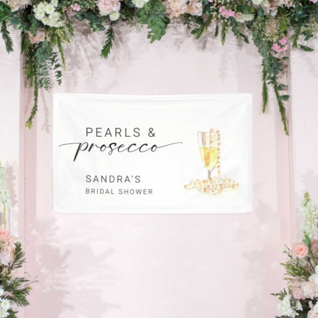 Pearls und Prosecco Brautparty Custom Minimal Banner (Von Creator hochgeladen)