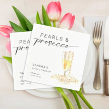 Pearls und Prosecco Brautparty Custom Minimal