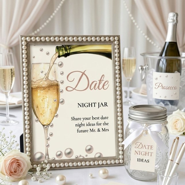 Pearls und Prosecco Brautparty Datum Ideen Untersc Poster (Von Creator hochgeladen)