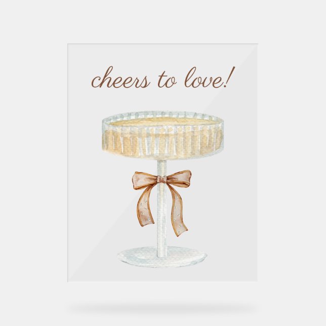 Pearls und Prosecco Brautparty Liebe ruft zu Acrylschild (Vorderseite)