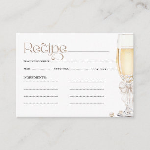 Pearls und Prosecco Themed Brautparty Rezept Begleitkarte