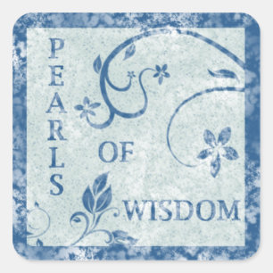 PEARLS VON WISDOM-Stickern Quadratischer Aufkleber