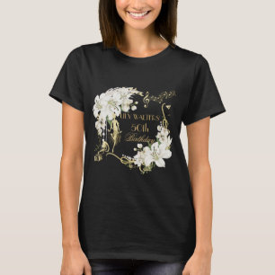 Pearls White Floral Art Deco Gatsby 20 s Geburtsta T-Shirt