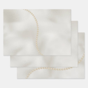 Pearls White Luxe Geschenkpapier Set