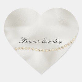 Pearls White Luxe Herz-Aufkleber