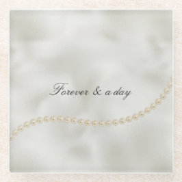 Pearls White Luxe Wedding Glasuntersetzer
