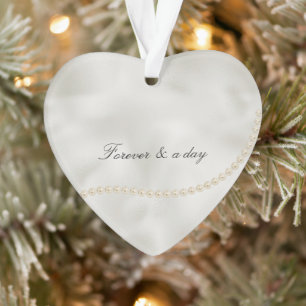 Pearls White Luxe Wedding Ornament
