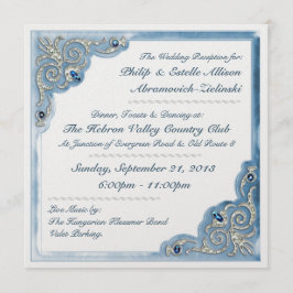 Pearly Blue (Einladung des Empfangs) Einladung