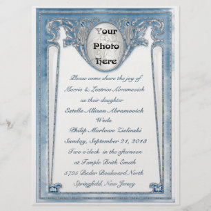 Pearly Blue - Foto (Hochzeitseinladung) Einladung