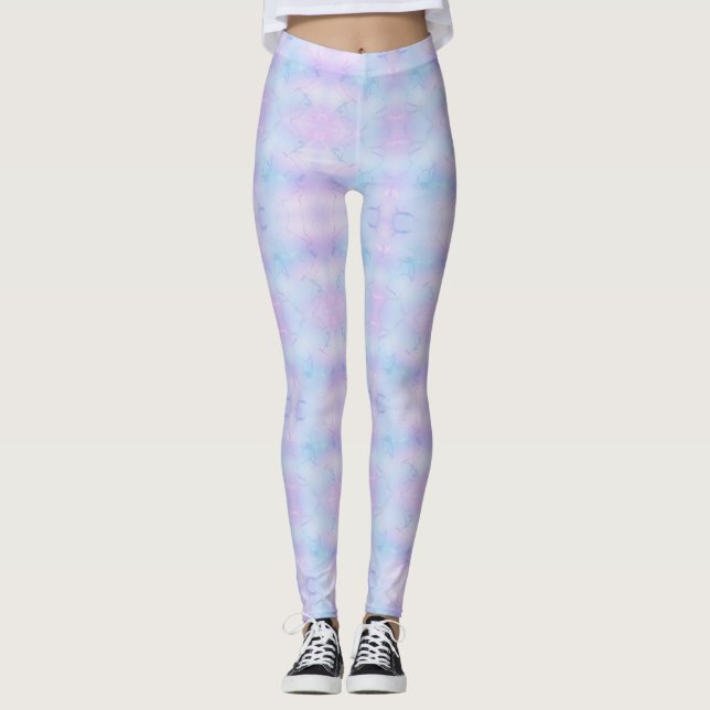 Pearly Psychedelic Pastel Lavender Blue Pink Leggings (Vorderseite)