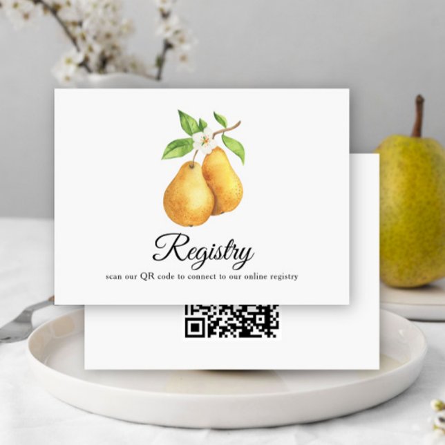 Pears QR Code Bridal Shower Registry  Begleitkarte (Von Creator hochgeladen)
