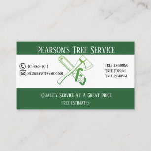 Pearson's Tree Service Business Card Visitenkarte