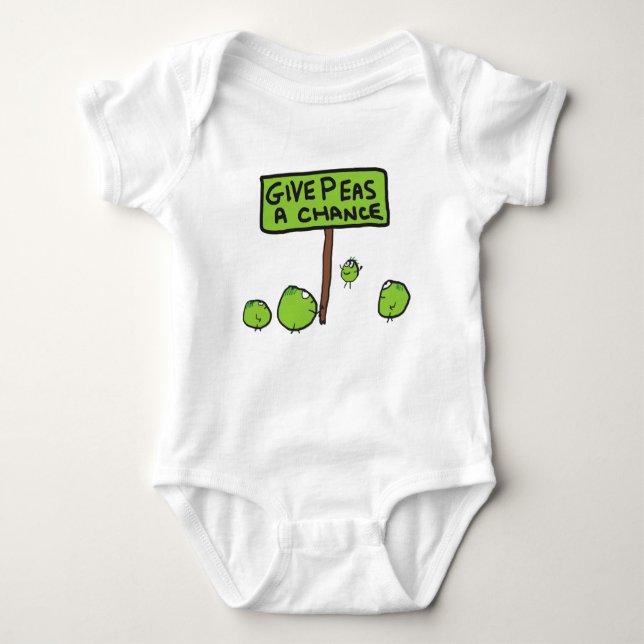 Peas A Chance Baby Strampler (Vorderseite)