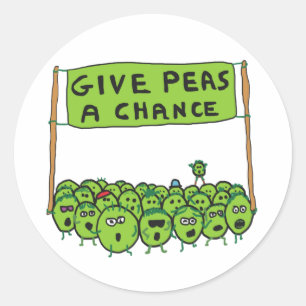 Peas A Chance Runder Aufkleber