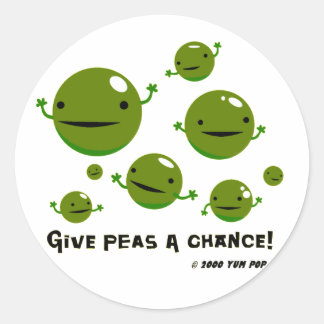Peas a Chance Runder Aufkleber
