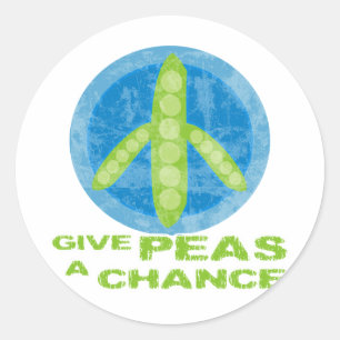Peas a Chance Runder Aufkleber