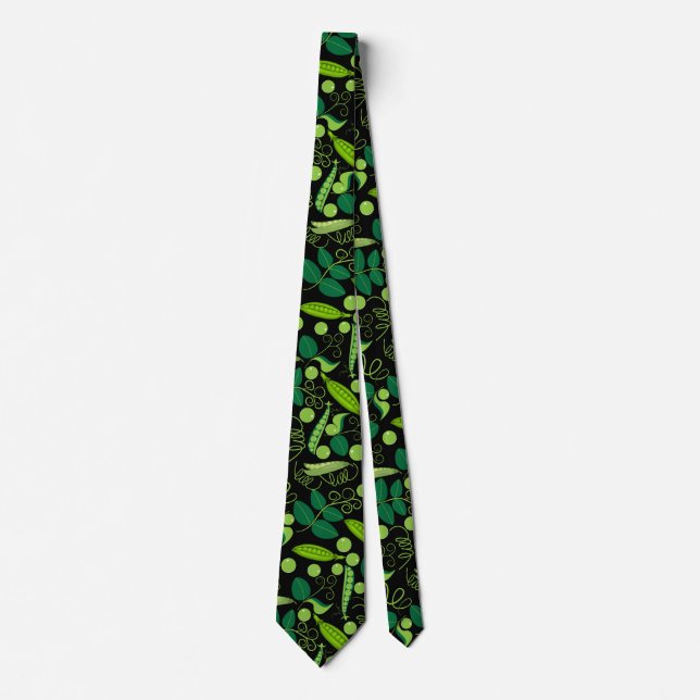 Peas-Muster 01.bw Black BG Krawatte (Vorderseite)