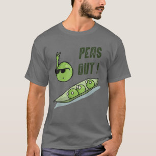Peas Out Funny Puns Handgezeichneter Cartoon Siege T-Shirt