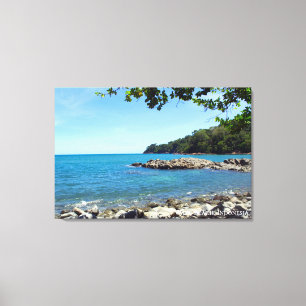 Pebble Beach Landschaft Reise Foto Indonesien Leinwanddruck