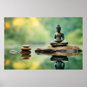 Pebble Buddha Ruhe Friedliche Natur Poster