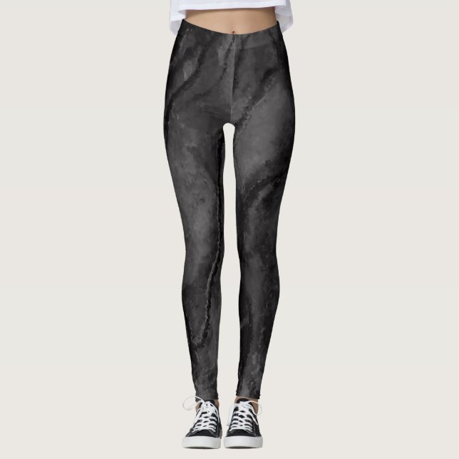Pebble-Leggings aus schwarzem Marmor Leggings (Vorderseite)