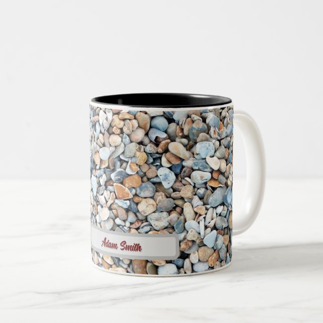 Pebble Stone-Design Zweifarbige Tasse (VorderseiteRechts)