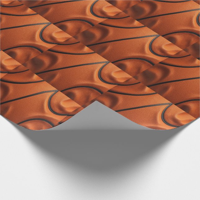 Pebbled Passion – Basketball-Textur Makro Geschenkpapier (Ecke)