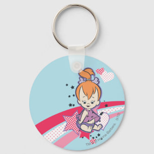 PEBBLES™ auf rosa Regenbogen Schlüsselanhänger