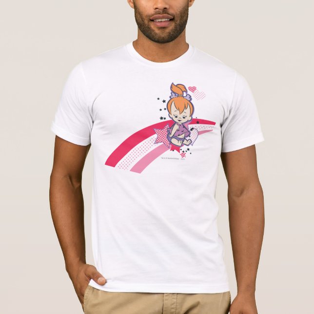 PEBBLES™ auf rosa Regenbogen T-Shirt (Vorderseite)