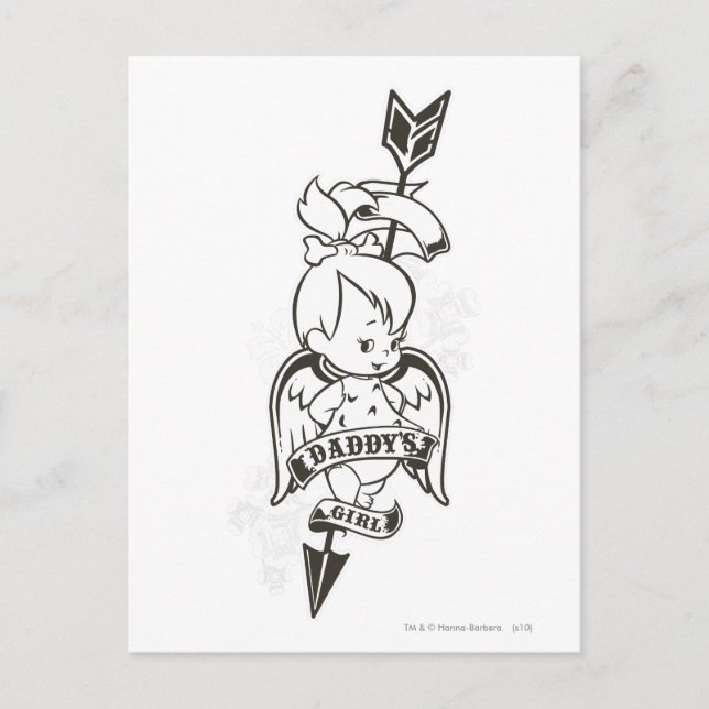 PEBBLES™ Daddy's Girl B&W Postkarte (Vorderseite)