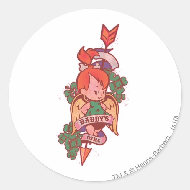 PEBBLES™ Daddy's Girl Runder Aufkleber (Vorderseite)