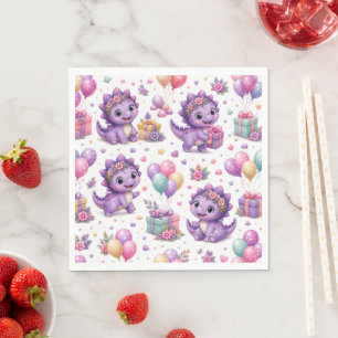 Pebbles Dino-Mite Geburtstag Serviette
